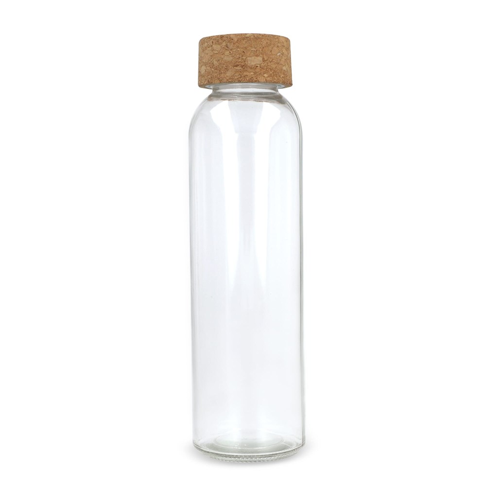Gerecycled glazen fles met kurken dop 500ml
