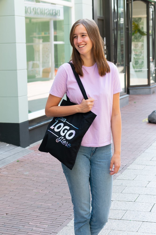 Katoenen tas met lange hengsels, 140 gr/m² Katoenen tas met lange hengsels, 140 gr/m²