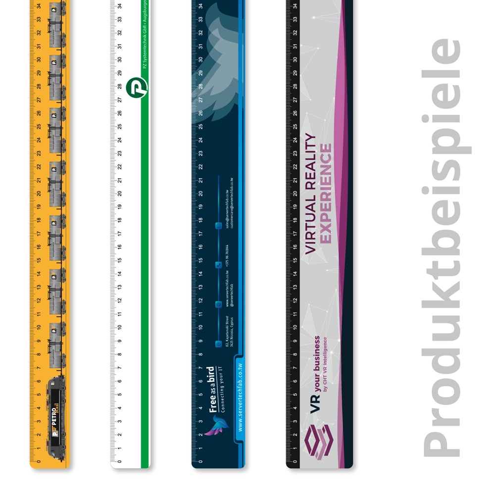 Plastic liniaal 40 cm wit mat
