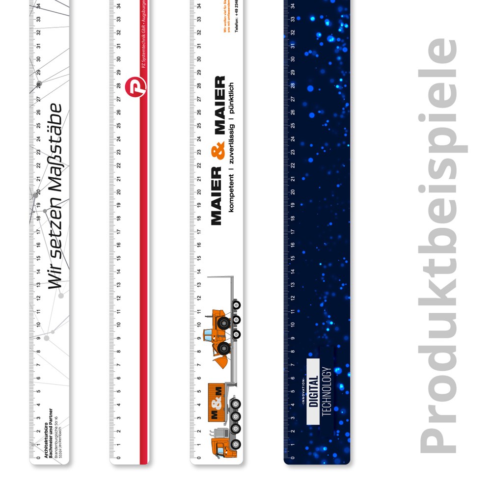 Plastic liniaal 40 cm wit glanzend