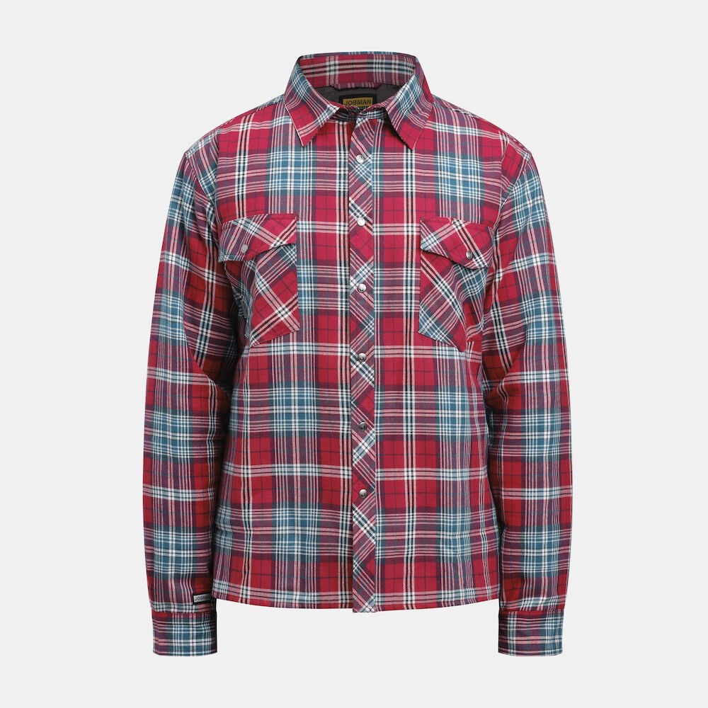 Jobman - 5157 Flannel Shirt Lined Rood/Blauw S