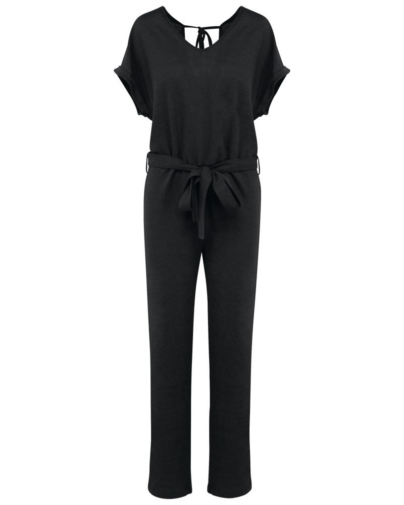 SP5004 - Tricot jumpsuit met korte mouwen voor dames in linnen SP5004 - Tricot jumpsuit met korte mouwen voor dames in linnen
