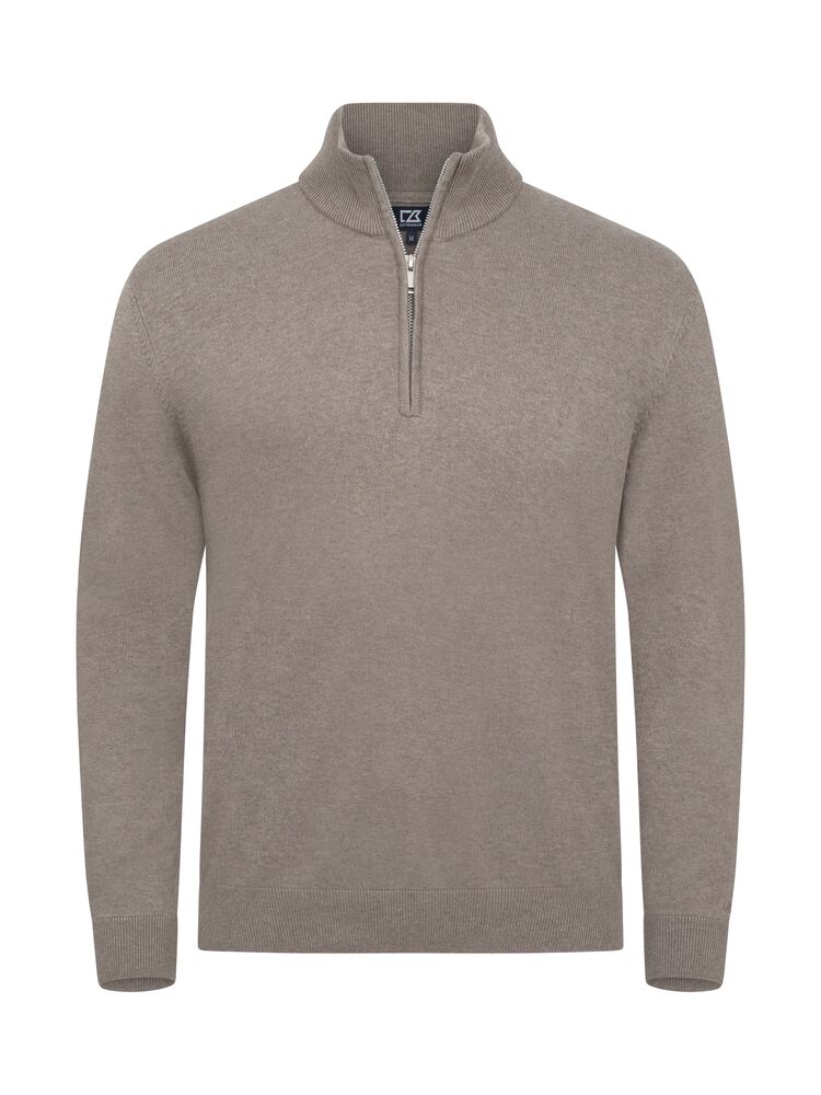 Cutter & Buck - Oakville Half Zip Sweater Heren Nougat Mélange 4XL
