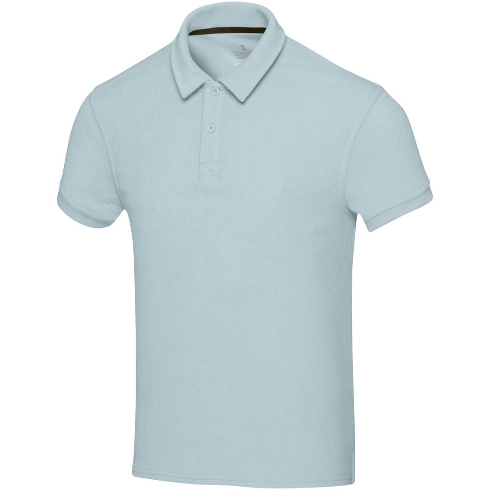 Akoya gerecyclede terry unisex polo - Cloud Blue