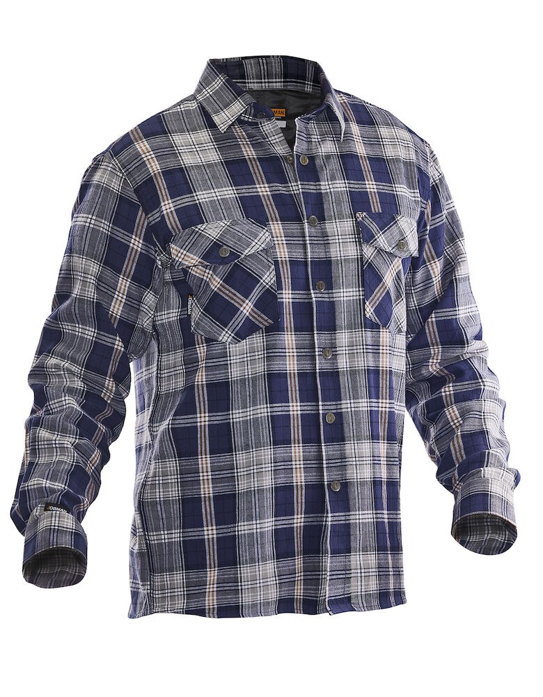 Jobman - 5157 Flannel Shirt Lined Rood/Blauw S